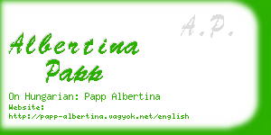 albertina papp business card